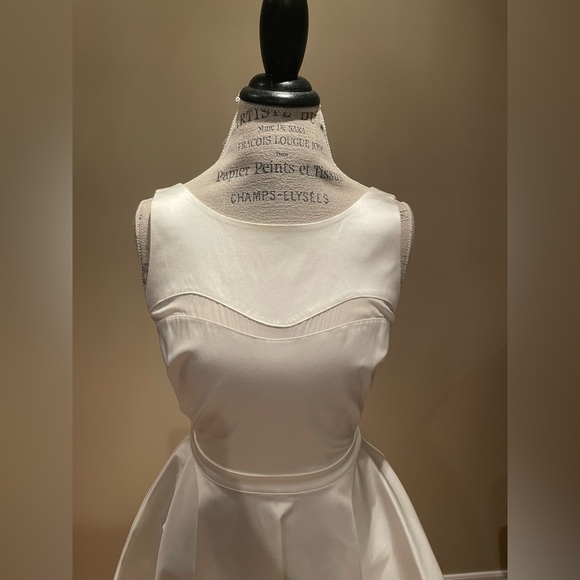 Guess by Marciano White Satin Dress with Cut Outs - Picture 2 of 9